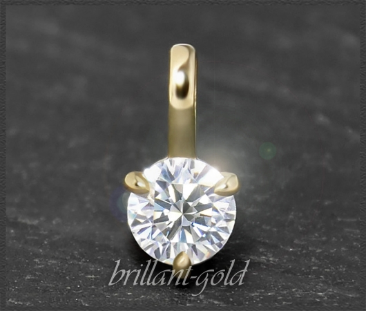 Brillant Anhänger 585 Gelbgold; 0,25ct, Lupenrein