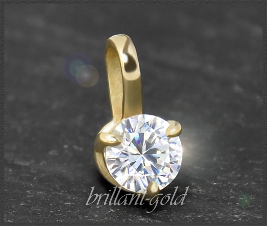 Brillant Anhänger 585 Gelbgold; 0,25ct, Lupenrein