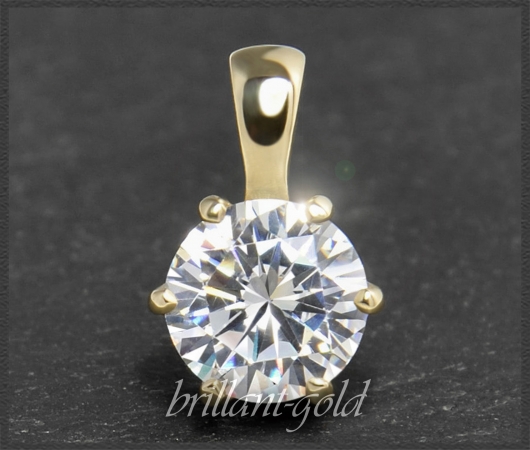 Brillant Anhänger 585 Gold; 1,93ct, Top Wesselton