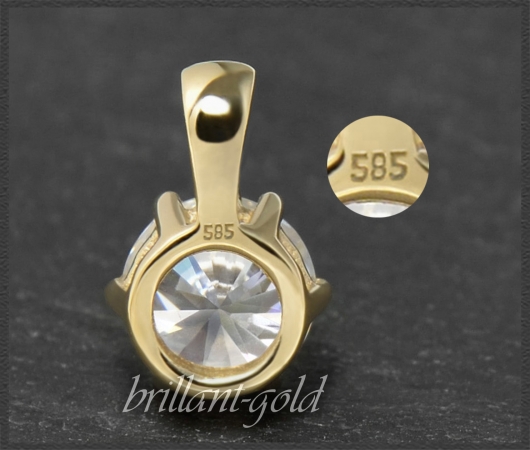 Brillant Anhänger 585 Gold; 1,93ct, Top Wesselton