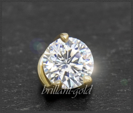 Anhänger + Kette in 585 Gelbgold, 0,57ct, VS1