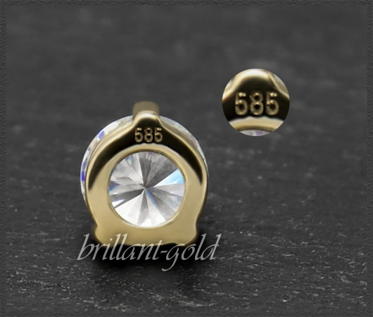 Anhänger + Kette in 585 Gelbgold, 0,57ct, VS1