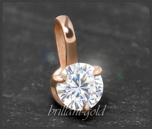 Brillant Anhänger 585 Rotgold; 0,35ct, VS1