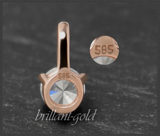 Brillant Anhänger 585 Rotgold; 0,35ct, VS1