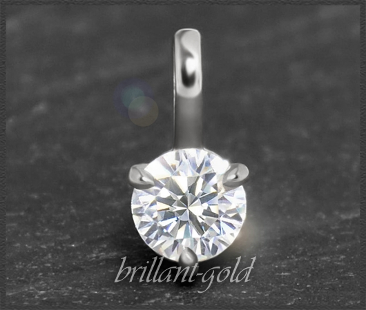 Brillant 585 Gold Anhänger, 0,32ct, Lupenrein & River