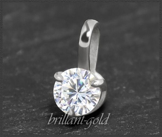 Brillant 585 Gold Anhänger, 0,32ct, Lupenrein & River