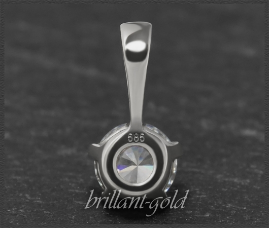 Brillant Anhänger 585 Gold, 0,80ct; 14K Weißgold