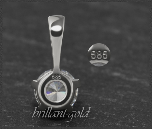 Brillant Anhänger 585 Gold, 0,80ct; 14K Weißgold