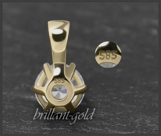 Brillant Anhänger 585 Gold; 0,62ct, River D & Si1