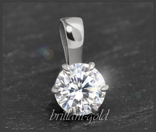 Diamant Anhänger 585 Gold; 0,72ct, River E, Si2
