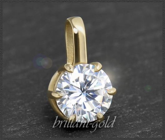 585 Gold Brillant Anhänger; 1,19ct; River D, Si3