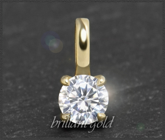 Brillant 585 Gold Anhänger; 0,52ct, River, Si1-2