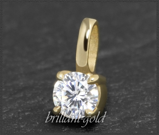 Brillant 585 Gold Anhänger; 0,52ct, River, Si1-2