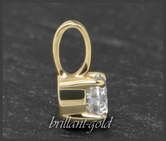 Brillant 585 Gold Anhänger; 0,52ct, River, Si1-2
