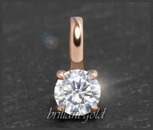 Brillant 585 Gold Anhänger; 0,38ct, DGI Zertifikat