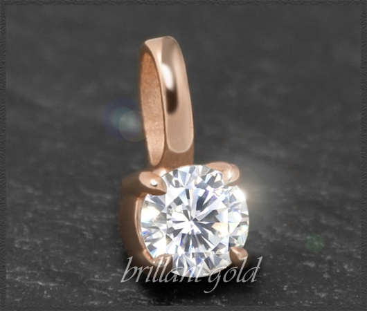 Brillant 585 Gold Anhänger; 0,38ct, DGI Zertifikat