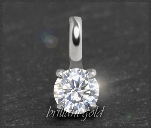 Brillant 585 Gold Anhänger; 0,35ct, Wesselton, Si2
