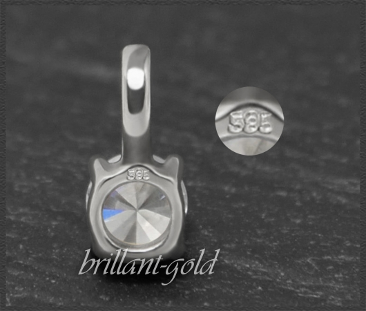 Brillant 585 Gold Anhänger; 0,35ct, Wesselton, Si2