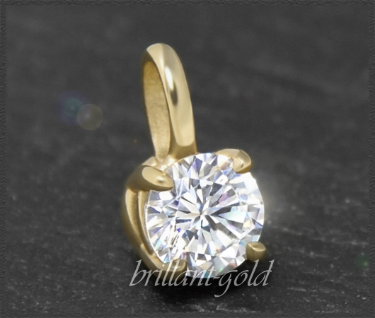 Diamant 0,75ct, Si2; Damen Anhänger 585 Gold