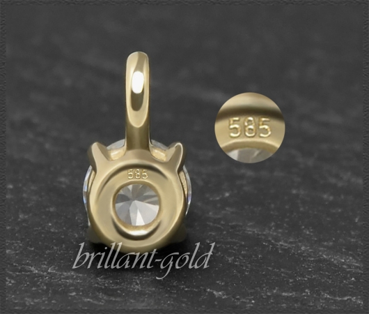 Diamant 0,75ct, Si2; Damen Anhänger 585 Gold