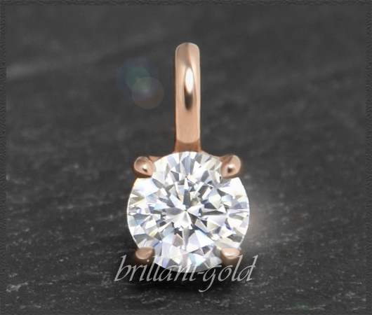 585 Gold Brillant Anhänger 0,55ct; Si2; Rotgold