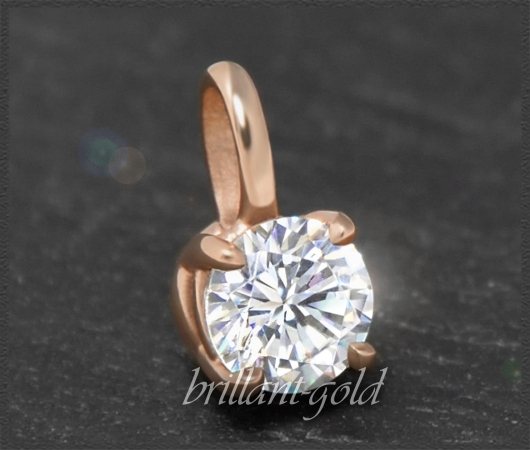 Brillant 585 Rotold Anhänger 0,74ct, Si