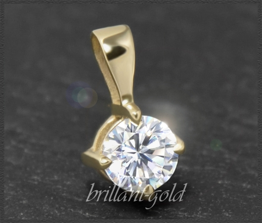 Brillant 585 Gold Anhänger; 0,50ct, DGI Zertifikat