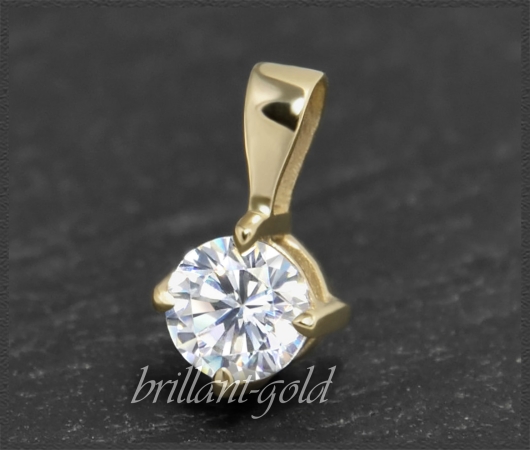 Brillant 585 Gold Anhänger; 0,50ct, DGI Zertifikat