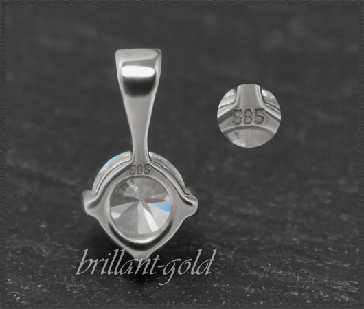 Brillant Anhänger in 585 Gold, 0,52ct, River D, Si2