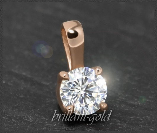 Brillant Anhänger & Kette 585 Gold; 0,47ct, River D