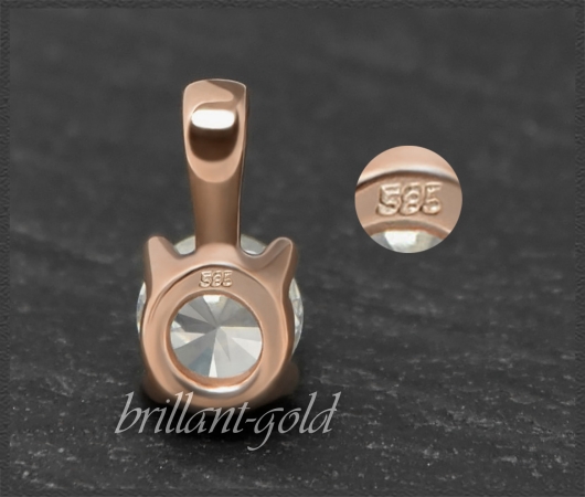Brillant Anhänger & Kette 585 Gold; 0,47ct, River D