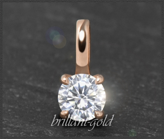 Brillant Anhänger 585 Rotgold, 0,30ct; River D, VS1