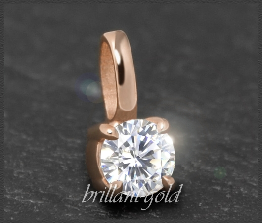 Brillant Anhänger 585 Rotgold, 0,30ct; River D, VS1
