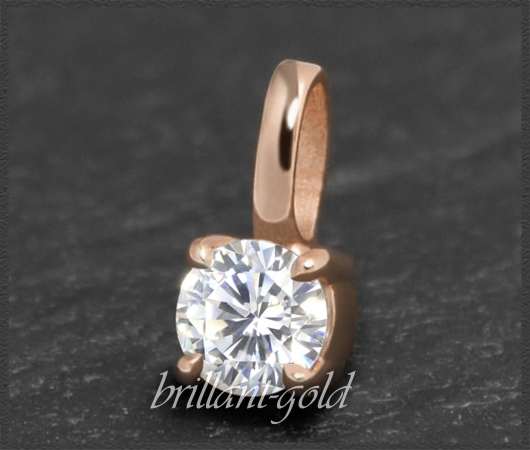 Brillant Anhänger 585 Rotgold, 0,30ct; River D, VS1