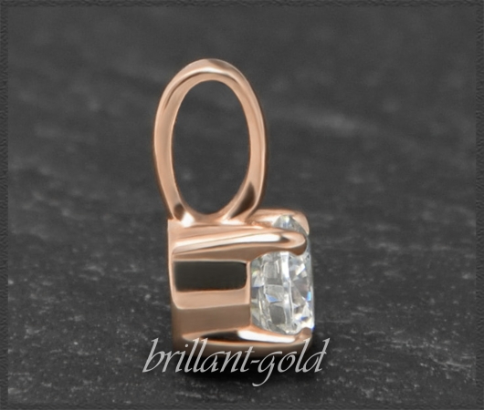 Brillant Anhänger 585 Rotgold, 0,30ct; River D, VS1