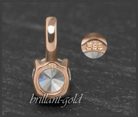 Brillant Anhänger 585 Rotgold, 0,30ct; River D, VS1
