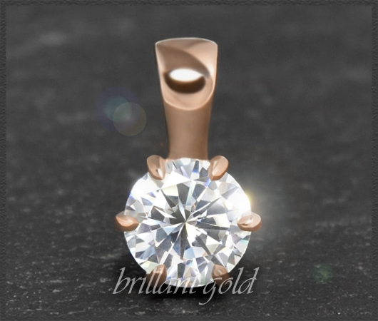 Brillant 585 Rotgold Anhänger; 0,58ct, F