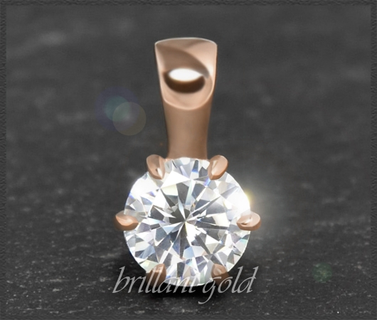 Brillant 585 Rotgold Anhänger; 0,75ct, Si2