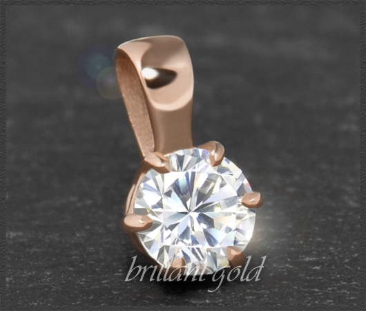 Brillant 585 Rotgold Anhänger; 0,58ct, F