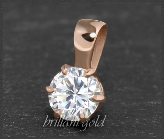 Brillant 585 Rotgold Anhänger; 0,58ct, F