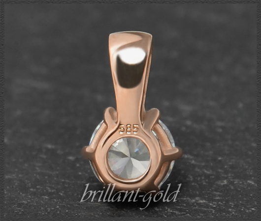 Brillant 585 Rotgold Anhänger; 0,58ct, F