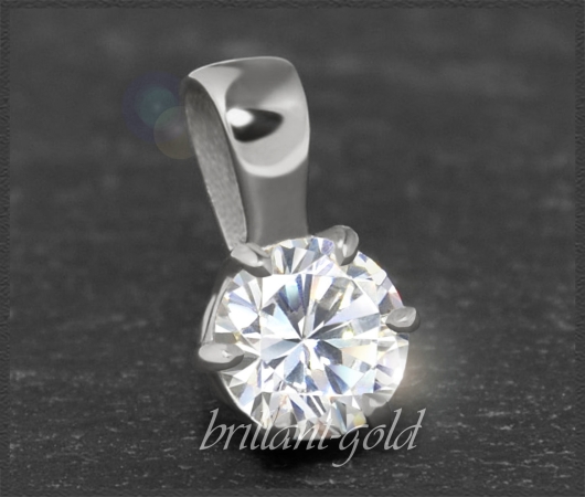 Gold Brillant Anhänger 0,61ct, Top Wesselton, Si2
