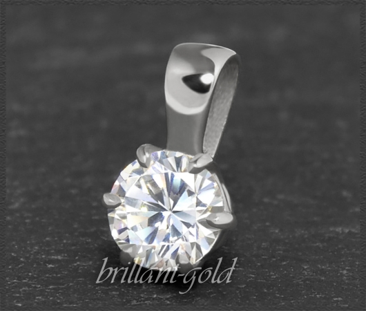 Gold Brillant Anhänger 0,61ct, Top Wesselton, Si2