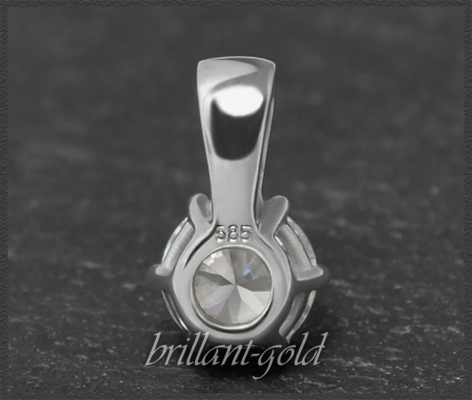 Gold Brillant Anhänger 0,61ct, Top Wesselton, Si2