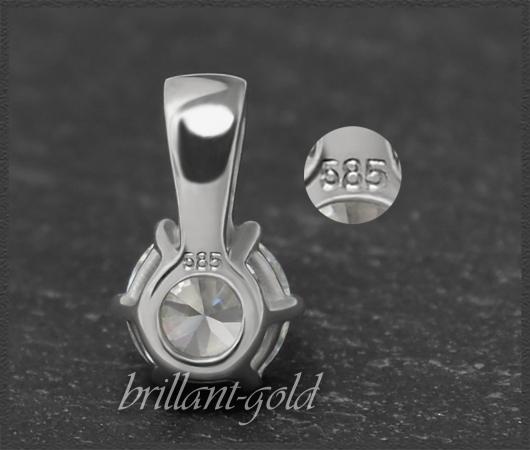 Gold Brillant Anhänger 0,61ct, Top Wesselton, Si2