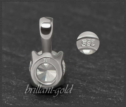 Brillant Anhänger in 585 Gold; 0,66ct, F & Si1