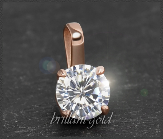 Brillant 585 Gold Anhänger 0,99ct, Top Wesselton, Si2