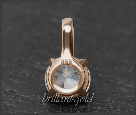 Brillant 585 Gold Anhänger 0,99ct, Top Wesselton, Si2