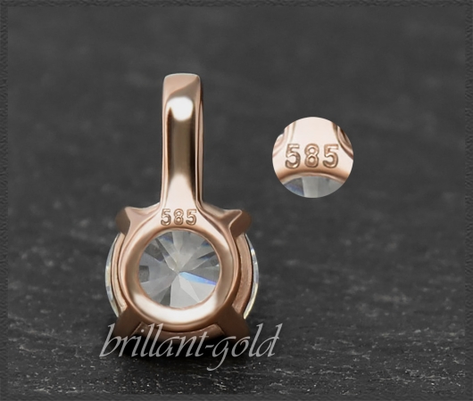 Brillant 585 Gold Anhänger 0,99ct, Top Wesselton, Si2