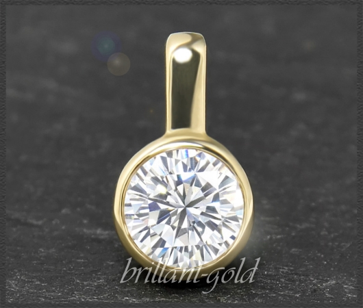 Gold Brillant Anhänger mit 1,12ct, Top Wesselton F